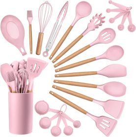 Kitchen Cooking Utensils Set, 23-Piece Silicone Kitchen Utensils Spatula Set with Holder