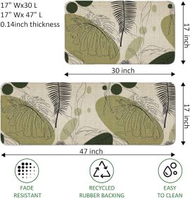 Kitchen Mats and Rugs Non Skid Washable 2 Pieces Natural Rubber Boho Kitchen Mats for Floor Runner Rugs Standing Mat Set (17" Wx30 L+17" Wx 47" L