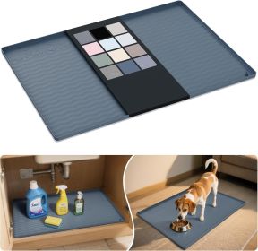 Waterproof Silicone Under Sink Mat 31'' x 22'' Shelf Liner for Kitchen and Bathroom, Cabinet and Counter Protector, Storage and Organizers, Litte