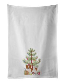 NEW Papillon Christmas Tree Kitchen Towel Set of 2 White Dish Towels Decorative Bathroom Hand towel for Hand, Face, Hair, Yoga, Tea, Dishcloth
