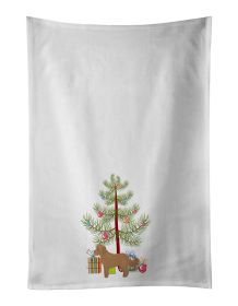 NEW Tan Cockapoo Christmas Tree Kitchen Towel Set of 2 White Dish Towels Decorative Bathroom Hand towel for Hand, Face, Hair, Yoga, Tea, Dishclot