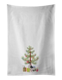 NEW Miniature Fox Terrier #2 Christmas Tree Kitchen Towel Set of 2 White Dish Towels Decorative Bathroom Hand towel for Hand, Face, Hair, Yoga, T