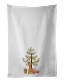 NEW Miniature Pinscher Christmas Tree Kitchen Towel Set of 2 White Dish Towels Decorative Bathroom Hand towel for Hand, Face, Hair, Yoga, Tea