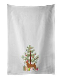 NEW Akita Christmas Tree Kitchen Towel Set of 2 White Dish Towels Decorative Bathroom Hand towel for Hand, Face, Hair, Yoga, Tea, Dishcloth, 19 X
