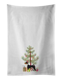 NEW Basenji Christmas Tree Kitchen Towel Set of 2 White Dish Towels Decorative Bathroom Hand towel for Hand, Face, Hair, Yoga, Tea, Dishcloth