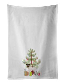 NEW Japanese Terrier Christmas Tree Kitchen Towel Set of 2 White Dish Towels Decorative Bathroom Hand towel for Hand, Face, Hair, Yoga, Tea, Dish