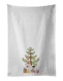 NEW Bulldog, English Bulldog Christmas Tree Kitchen Towel Set of 2 White Dish Towels Decorative Bathroom Hand towel for Hand, Face, Hair, Yoga, T
