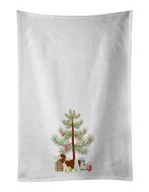 NEW Cavalier Spaniel Christmas Tree Kitchen Towel Set of 2 White Dish Towels Decorative Bathroom Hand towel for Hand, Face, Hair, Yoga, Tea, Dish
