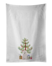 NEW Bolognese Christmas Tree Kitchen Towel Set of 2 White Dish Towels Decorative Bathroom Hand towel for Hand, Face, Hair, Yoga, Tea, Dishcloth