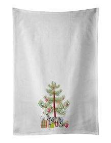NEW Dalmatian Christmas Tree Kitchen Towel Set of 2 White Dish Towels Decorative Bathroom Hand towel for Hand, Face, Hair, Yoga, Tea, Dishcloth
