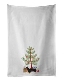 NEW Dachshund Christmas Tree Kitchen Towel Set of 2 White Dish Towels Decorative Bathroom Hand towel for Hand, Face, Hair, Yoga, Tea, Dishcloth