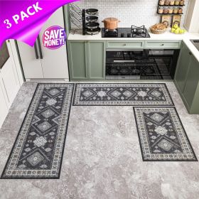 Kitchen Rug Sets 3 Piece with Runner Non Slip Kitchen Rugs and Mats Washable Kitchen Mats for Floor Thick Kitchen Floor Mat Carpet Runner Rugs fo (default: default title)
